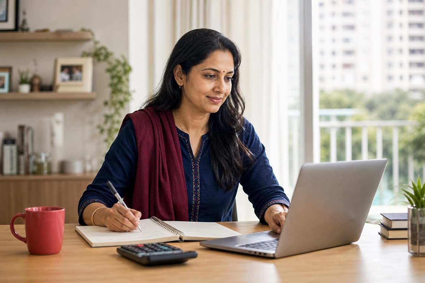 Indian investor reviewing household financial questions
